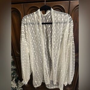 Elegant White Lace Cardigan